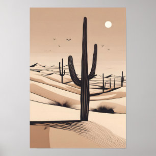 Minimalistic desert art poster