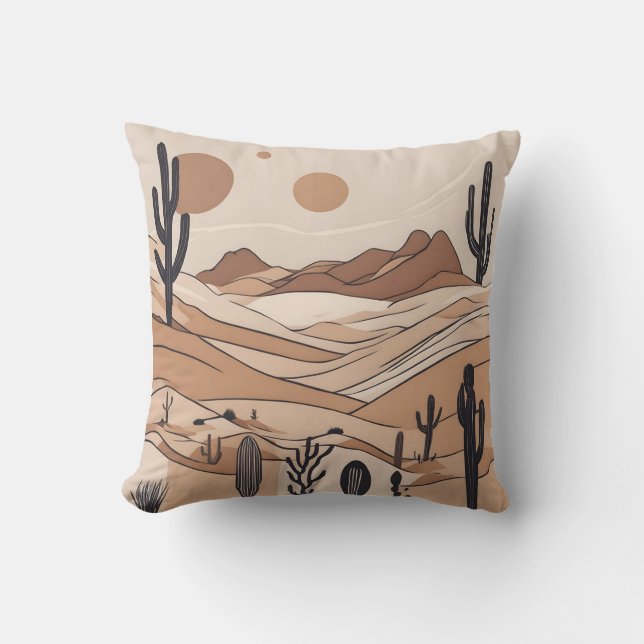 Minimalistic desert art throw pillow (Front)