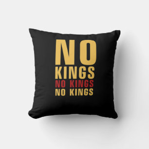 Minimalistic Design No Kings Rebellious No Kings C Throw Pillow
