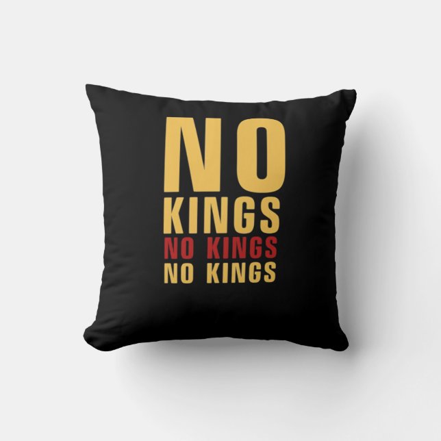 Minimalistic Design No Kings Rebellious No Kings C Throw Pillow (Front)