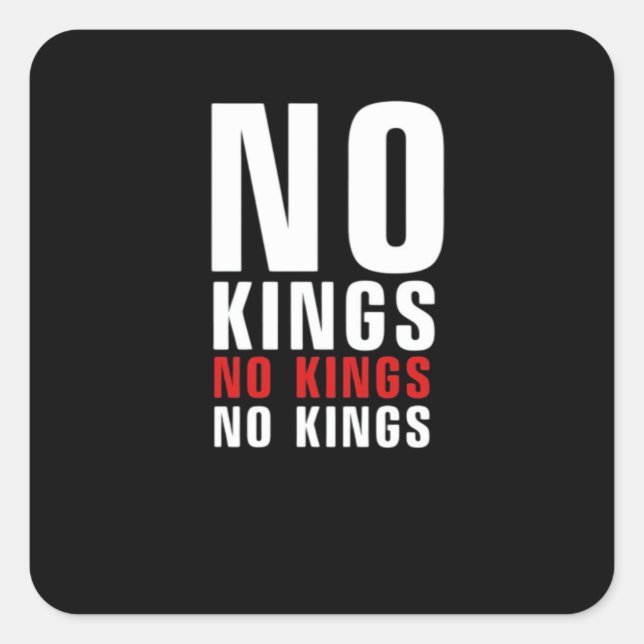Minimalistic Design No Kings Rebellious No Kings G Square Sticker (Front)