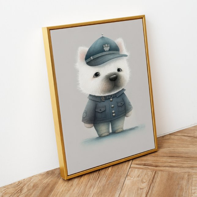 Minimalistic Dog Art: Poodle Policeman  Poster (Creator Uploaded)