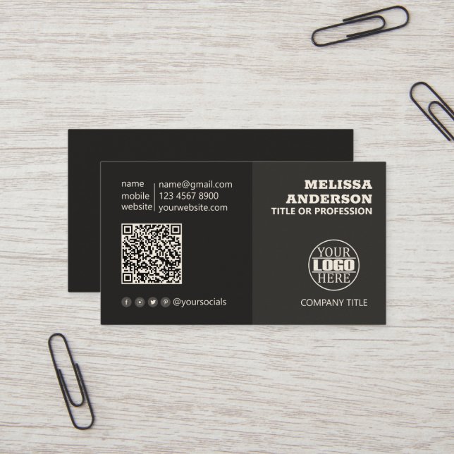 Minimalistic Dual Tone  Business Card (Front/Back In Situ)