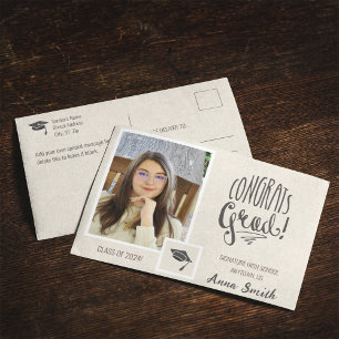 Minimalistic Earthtone Graduation Postcard