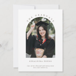 Minimalistic elegant Arched Photo graduation Save The Date