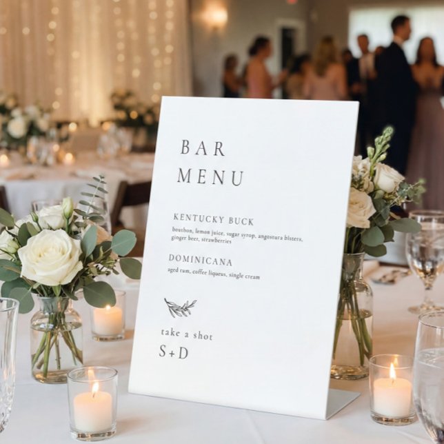 Minimalistic Elegant Bar Menu Wedding Sign (Creator Uploaded)