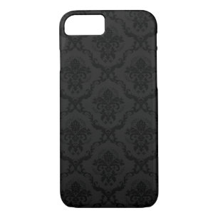 Minimalistic Elegant Black And Grey Floral Damasks Case-Mate iPhone Case