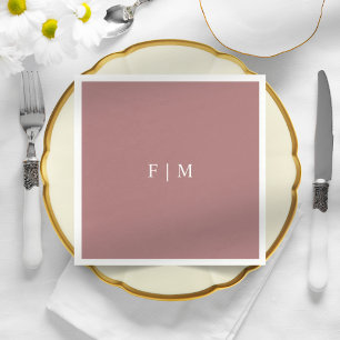 Minimalistic elegant dusty rose wedding napkins
