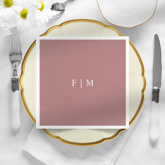Minimalistic elegant dusty rose wedding napkins  (Creator Uploaded)