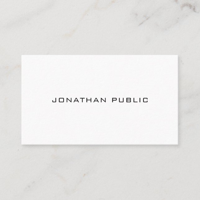Minimalistic Elegant Professional Modern Plain Business Card (Front)