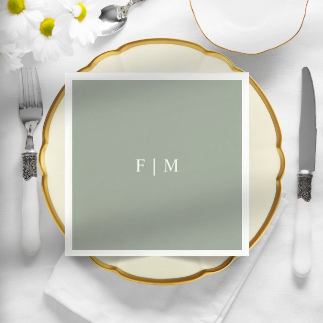 Minimalistic elegant sage green wedding napkins  (Creator Uploaded)