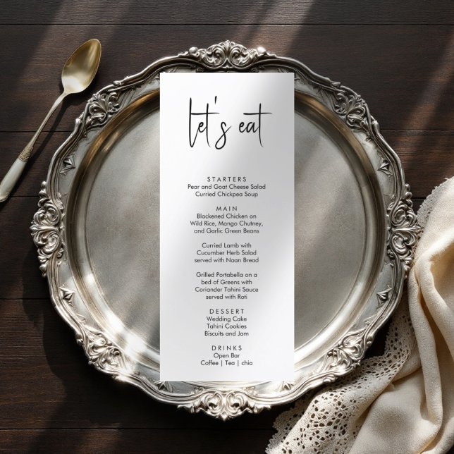 Minimalistic elegant simple modern wedding menu (Creator Uploaded)