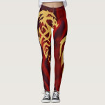 Minimalistic Enchanted Gold Red Magic Dragon Leggings<br><div class="desc">This design was created through digital art. It may be personalized by clicking the customize button and changing the colour, adding a name, initials or your favourite words. Contact me at colorflowcreations@gmail.com if you with to have this design on another product. Purchase my original abstract acrylic painting for sale at...</div>
