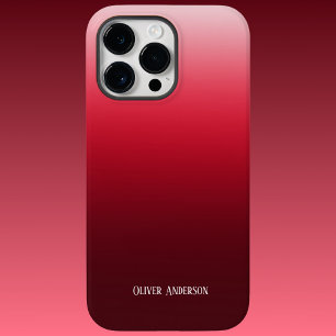 Minimalistic fading pure red shades with name Case-Mate iPhone 14 pro max case