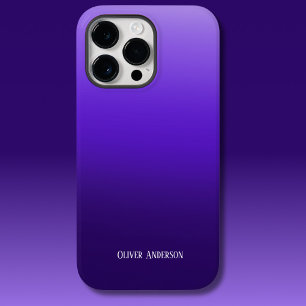 Minimalistic fading purple shades with name Case-Mate iPhone 14 pro max case
