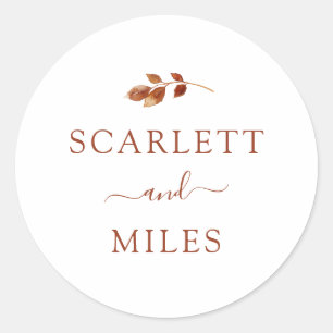 Minimalistic Fall Terracotta Leaf Envelope Seal