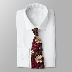 Minimalistic Fathers Day Gardenias Floral Tie