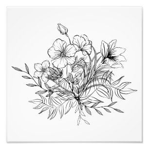 Minimalistic Floral Bouquet  Photo Print