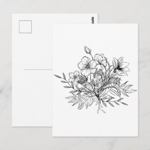 Minimalistic Floral Bouquet  Postcard