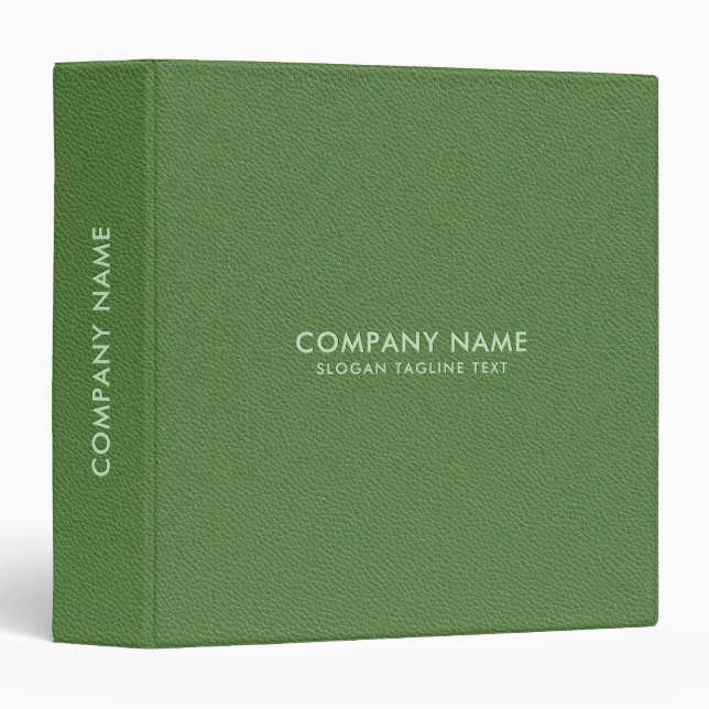 Minimalistic Forest Green Faux Leather Texture Binder (Front/Spine)
