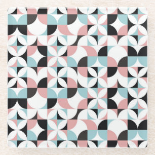 Minimalistic geometry, Scandinavian style artwork. Glass Coaster