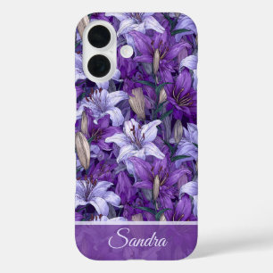 Minimalistic Girlfriend Gift Lilies Floral Custom iPhone 16 Case