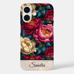 Minimalistic Girls Gift Peony Flower Name iPhone 16 Case