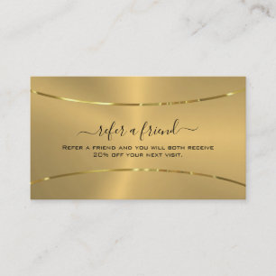 Minimalistic Gold Black Typography Referral Card