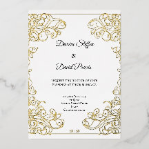 Minimalistic gold foil elegant decorative invite