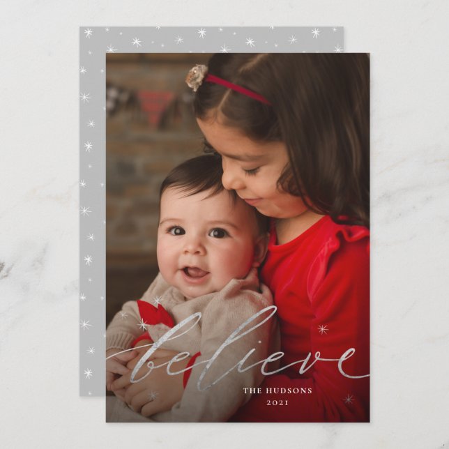 Minimalistic Gold Script Calligraphy Flat  Holiday (Front/Back)