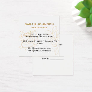 Minimalistic Golden Rose and Leave Profile Card
