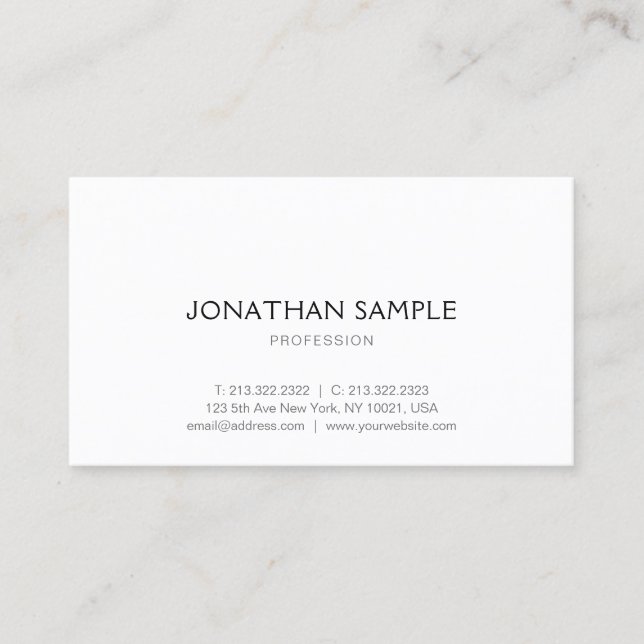 Minimalistic Graphic Design Modern Trendy Template Business Card (Front)
