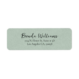 Minimalistic Green Linen Texture White Script 