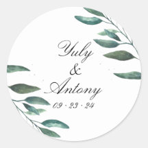 Minimalistic Greenery Botanical Modern Wedding