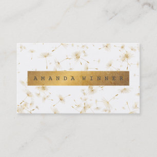 Minimalistic Grungy Gold Dandelion Confetti Vip Business Card