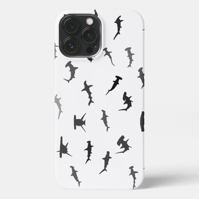 Minimalistic Hammerhead Shark Hammerhead Pattern iPhone Case (Back)