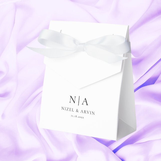 Minimalistic Initials Clean White Elegant Classy  Favor Box (Creator Uploaded)