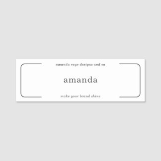 Minimalistic Interior Design Studio Employee Name Tag
