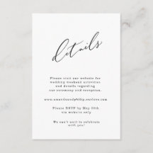 Minimalistic Invitation Suite Details Card