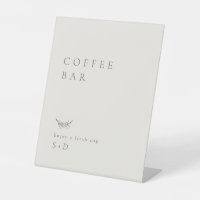 Minimalistic Ivory Coffee Bar Wedding Sign