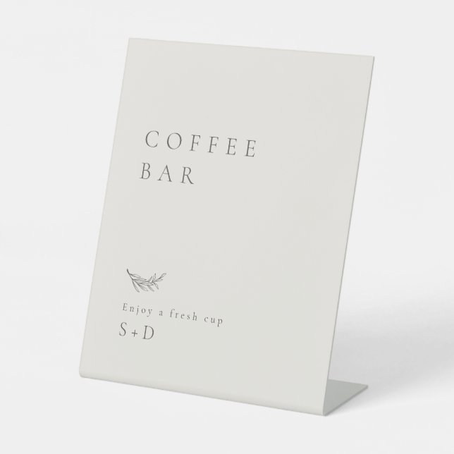 Minimalistic Ivory Coffee Bar Wedding Sign (Front)
