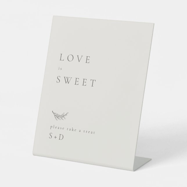 Minimalistic Ivory Sweet Favours Wedding Sign (Front)