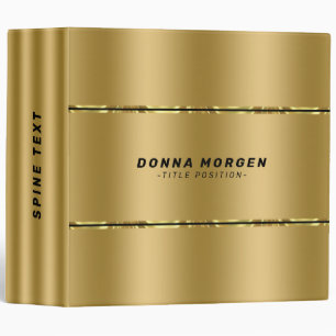 Minimalistic large metallic gold stripes binder