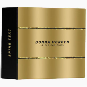 Minimalistic large metallic gold stripes binder
