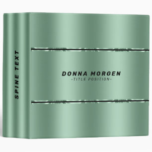 Minimalistic large metallic green stripes binder