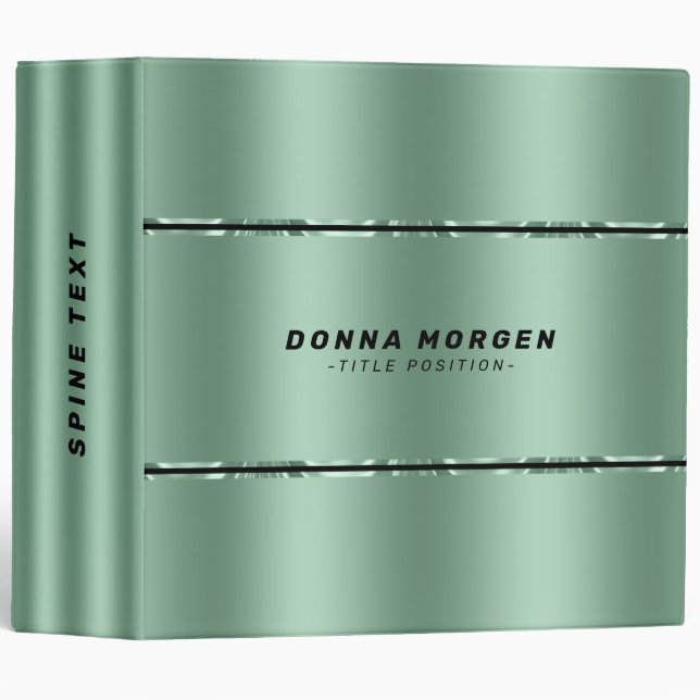 Minimalistic large metallic green stripes binder (Front/Spine)