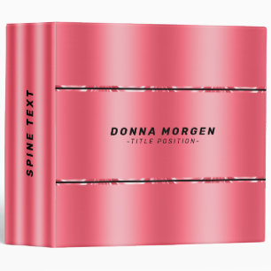 Minimalistic large metallic red stripes binder