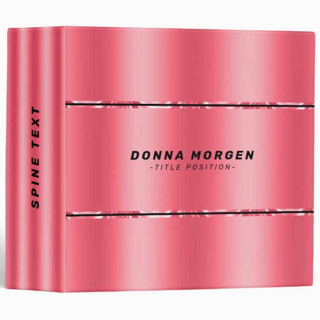 Minimalistic large metallic red stripes binder (Front/Spine)