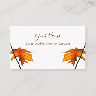 Minimalistic leaves design with colourful foliage business card