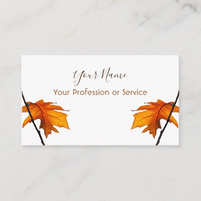 Minimalistic leaves design with colourful foliage business card (Front)